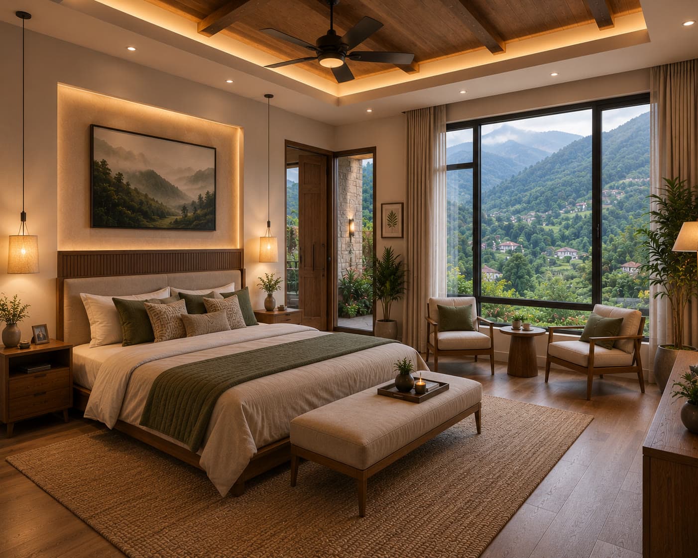 Ekant Villas — master bedroom with valley view
