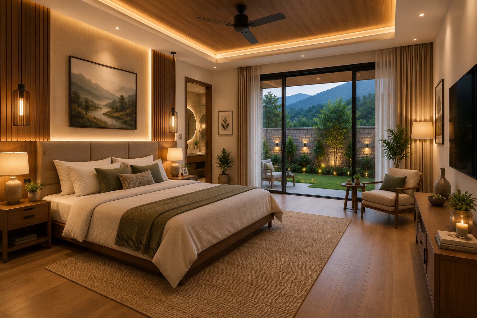 Ekant Villas — second bedroom opening to a private garden